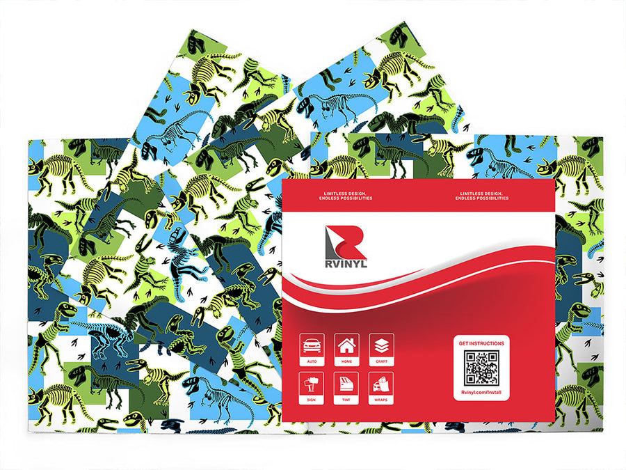 battered blues dinosaur Craft Vinyl Sheet Pack