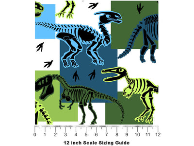 Battered Blues Dinosaur Vinyl Film Pattern Size 12 inch Scale~Rwraps Battered Blues Dinosaur Sizing Chart~2