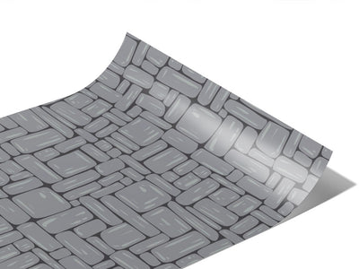 Battleship Grey Brick Vinyl Wraps~Rwraps Series 914 Digitally Printed Vinyl Wrap~1