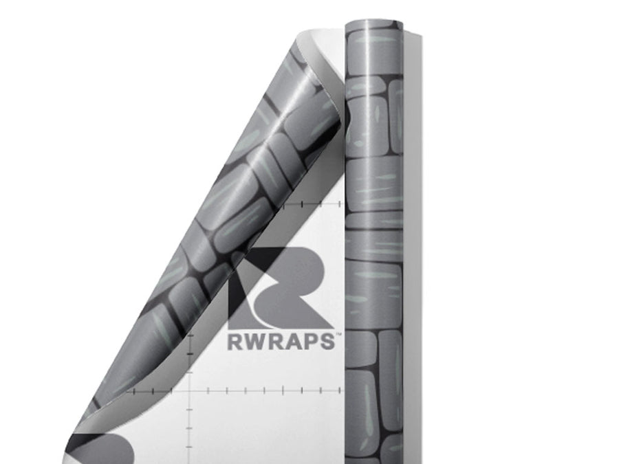 Battleship Grey Brick Wrap Film Sheets~Rwraps Series 914 Battleship Grey Brick Scrolled Sheet~4