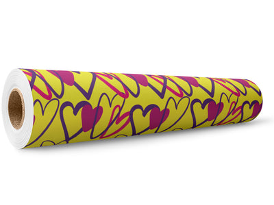 Be Mine Heart Wrap Film Wholesale Roll~Rwraps Series 914 Digitally Printed Vinyl Roll~5