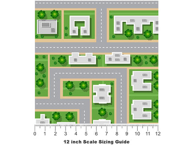 Be Neighborly Cityscape Vinyl Film Pattern Size 12 inch Scale~Rwraps Be Neighborly Cityscape Sizing Chart~3