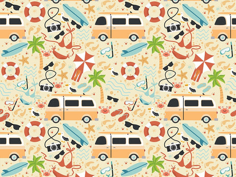 Beach Life Summertime Vinyl Wrap Pattern~Rwraps Series 914 Digitally Printed Vinyl Wrap~0