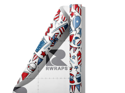 Beach Party Americana Wrap Film Sheets~Rwraps Series 914 Beach Party Americana Scrolled Sheet~4