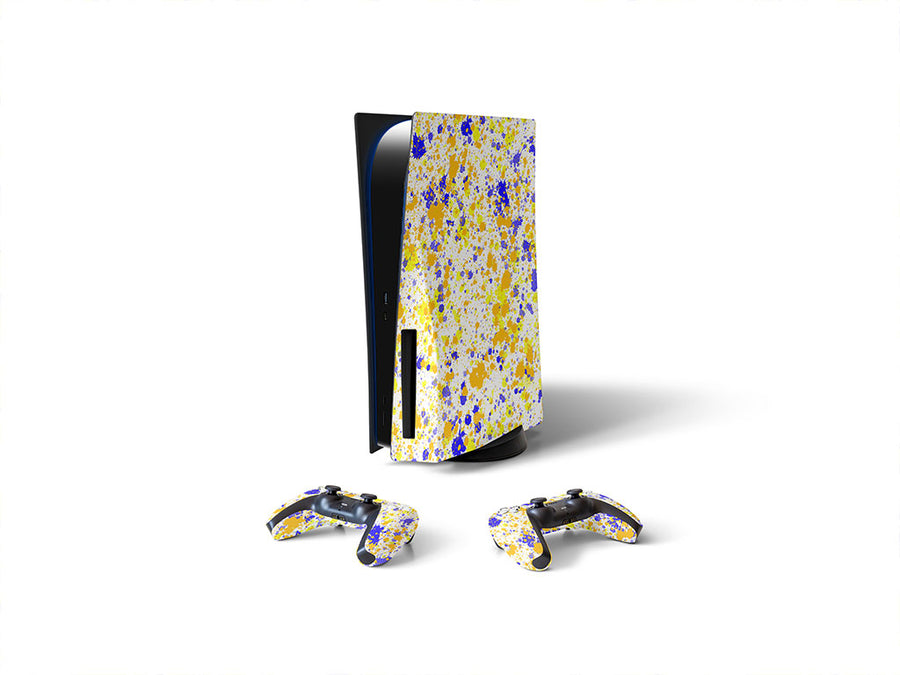 beachy vibes paint splatter Sony PS5 DIY Skin