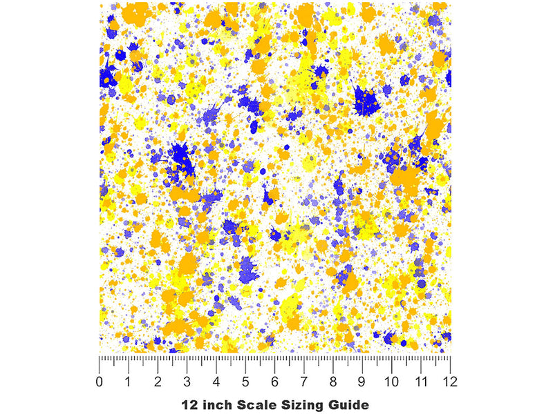 Beachy Vibes Paint Splatter Vinyl Film Pattern Size 12 inch Scale~Rwraps Beachy Vibes Paint Splatter Sizing Chart~2
