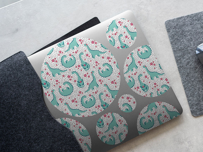 beaming brontosaurs dinosaur DIY Laptop Stickers