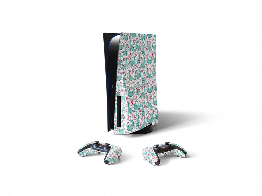 beaming brontosaurs dinosaur Sony PS5 DIY Skin