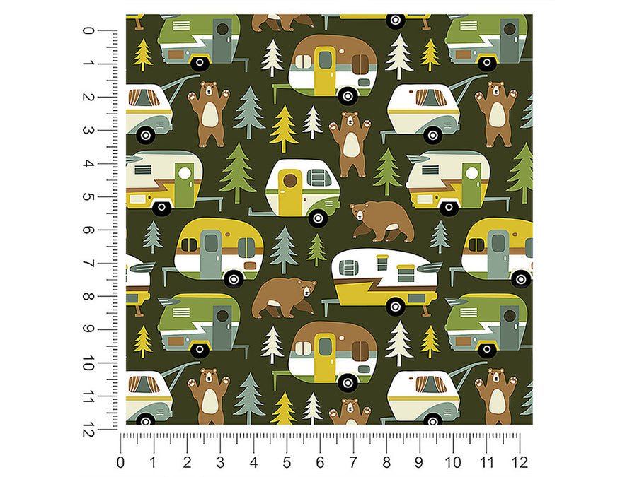 bear attack camping 1ft x 1ft Craft Sheets