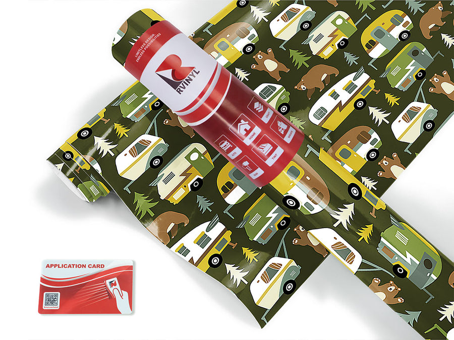 bear attack camping Craft Vinyl Roll