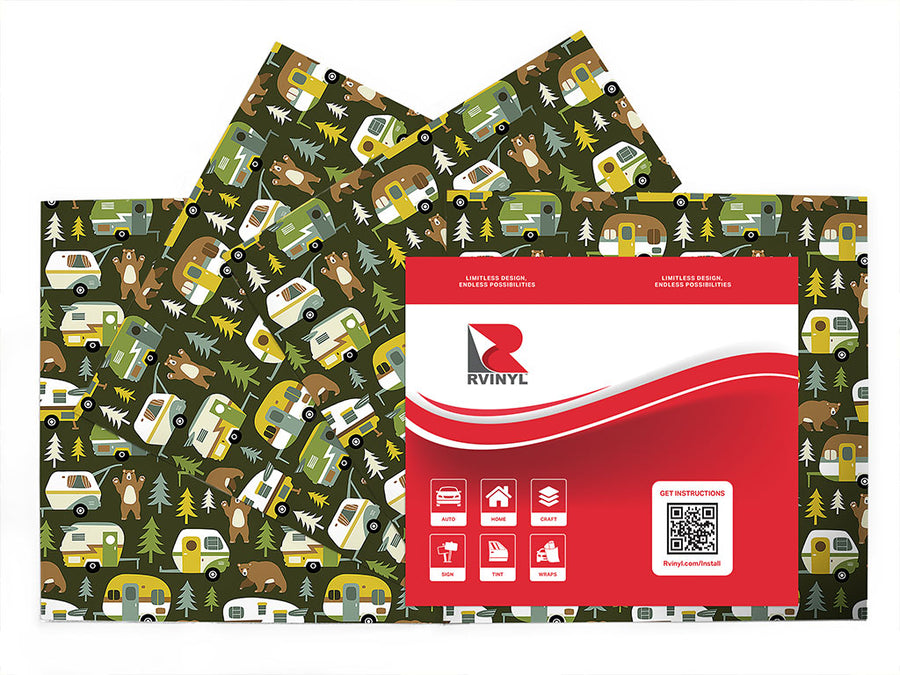 bear attack camping Craft Vinyl Sheet Pack