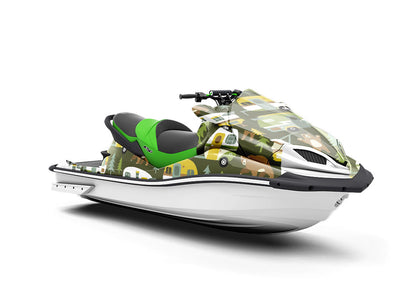 Bear Attack Camping Jet Ski Vinyl Customized Wrap