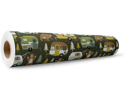 Bear Attack Camping Wrap Film Wholesale Roll~Rwraps Series 914 Digitally Printed Vinyl Roll~5