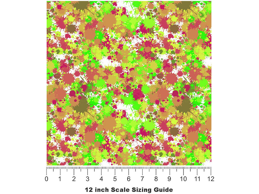 Beast Within Paint Splatter Vinyl Film Pattern Size 12 inch Scale~Rwraps Beast Within Paint Splatter Sizing Chart~2