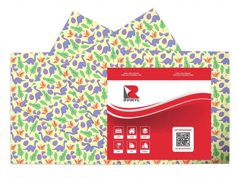 beatific brontosaurs dinosaur Craft Vinyl Sheet Pack