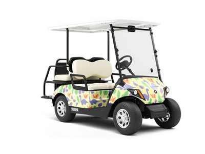 Beatific Brontosaurs Dinosaur Wrapped Golf Cart