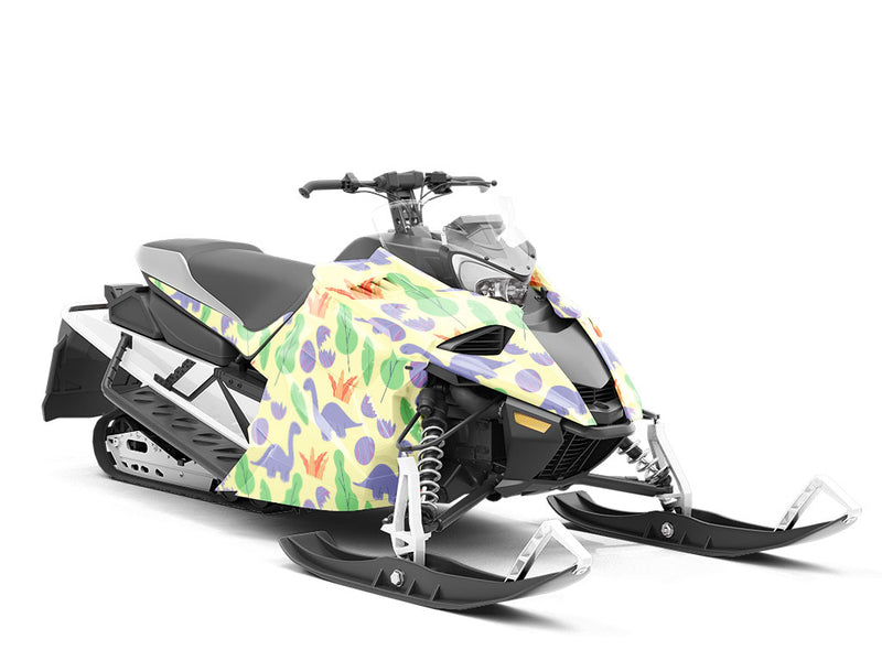 Beatific Brontosaurs Dinosaur Custom Wrapped Snowmobile