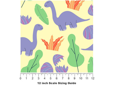Beatific Brontosaurs Dinosaur Vinyl Film Pattern Size 12 inch Scale~Rwraps Beatific Brontosaurs Dinosaur Sizing Chart~2