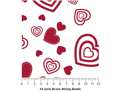 Beating Drums Heart Vinyl Film Pattern Size 12 inch Scale~Rwraps Beating Drums Heart Sizing Chart~2