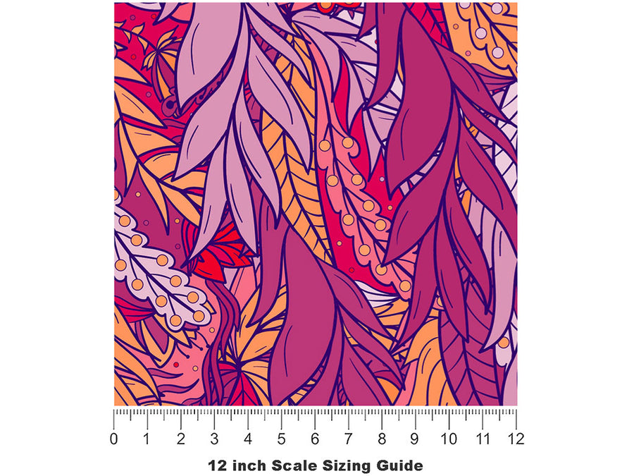 Beautiful Stranger Floral Vinyl Film Pattern Size 12 inch Scale~Rwraps Beautiful Stranger Floral Sizing Chart~2