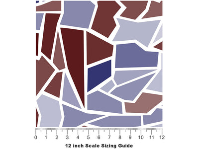 Beaver Dam Mosaic Vinyl Film Pattern Size 12 inch Scale~Rwraps Beaver Dam Mosaic Sizing Chart~2