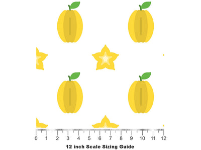 Bell Ringing Fruit Vinyl Film Pattern Size 12 inch Scale~Rwraps Bell Ringing Fruit Sizing Chart~2