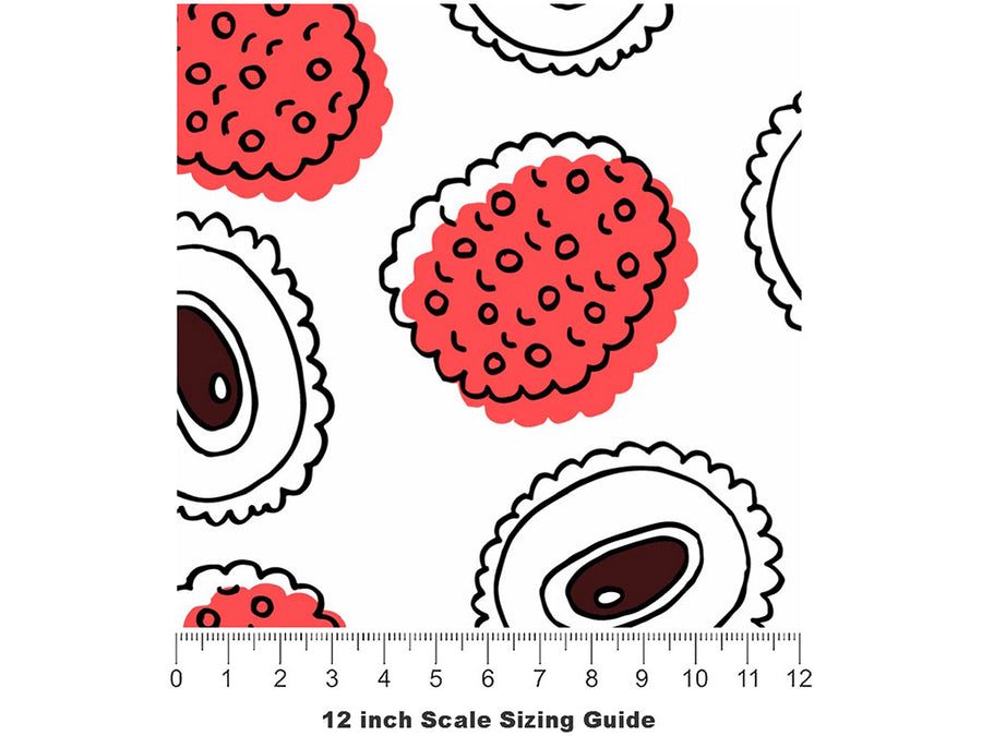 Bengal Bite Fruit Vinyl Film Pattern Size 12 inch Scale~Rwraps Bengal Bite Fruit Sizing Chart~2