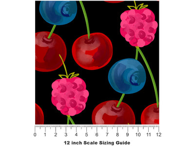 Berries and Cherries Fruit Vinyl Film Pattern Size 12 inch Scale~Rwraps Berries and Cherries Fruit Sizing Chart~2