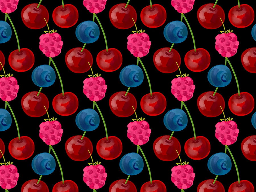Berries and Cherries Fruit Vinyl Wrap Pattern~Rwraps Series 914 Digitally Printed Vinyl Wrap~0
