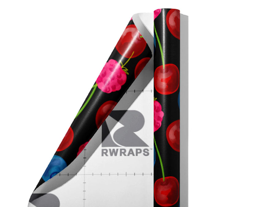 Berries and Cherries Fruit Wrap Film Sheets~Rwraps Series 914 Berries and Cherries Fruit Scrolled Sheet~3