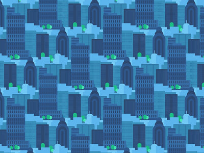 Big City Blues Cityscape Vinyl Wrap Pattern~Rwraps Series 914 Digitally Printed Vinyl Wrap~0