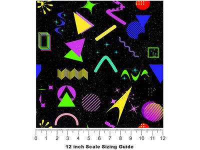Big Zap Retro Vinyl Film Pattern Size 12 inch Scale~Rwraps Big Zap Retro Sizing Chart~2