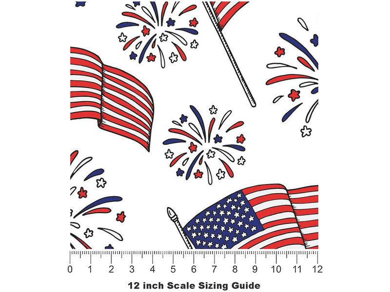Billowing Breeze Americana Vinyl Film Pattern Size 12 inch Scale~Rwraps Billowing Breeze Americana Sizing Chart~3