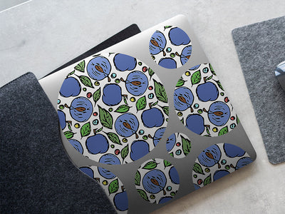 bite-sized bluebyrd fruit DIY Laptop Stickers