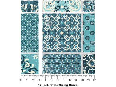 Biting Ice Tile Vinyl Film Pattern Size 12 inch Scale~Rwraps Biting Ice Tile Sizing Chart~3