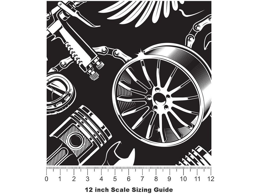 Bits Pieces Cars Vinyl Film Pattern Size 12 inch Scale~Rwraps Bits Pieces Cars Sizing Chart~2
