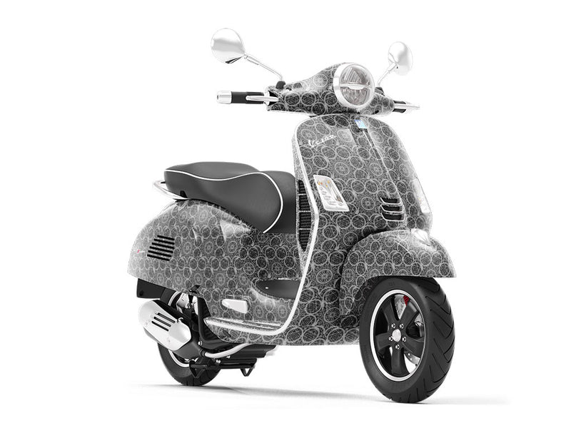 Black Alchemy Mandala Vespa Scooter Wrap Film