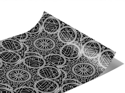 Black Alchemy Mandala Vinyl Wraps~Rwraps Series 914 Digitally Printed Vinyl Wrap~0