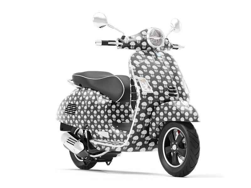 Black Amanita Mushroom Vespa Scooter Wrap Film