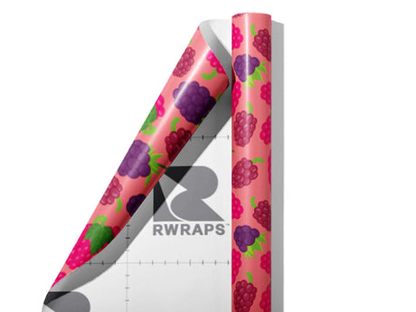 Black and Raspy Fruit Wrap Film Sheets~Rwraps Series 914 Black and Raspy Fruit Scrolled Sheet~3