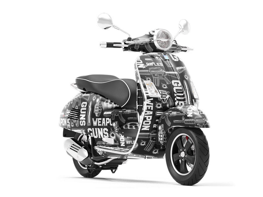Black Arsenal Weapon Vespa Scooter Wrap Film