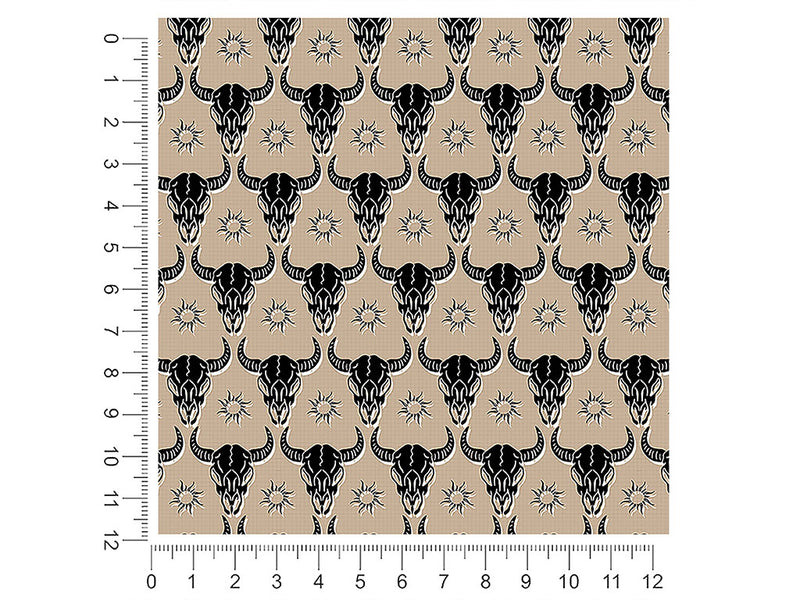 black buffalo skull and bones 1ft x 1ft Craft Sheets