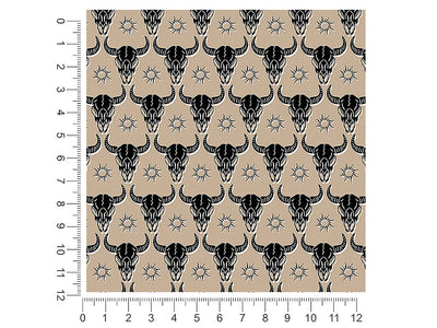 black buffalo skull and bones 1ft x 1ft Craft Sheets