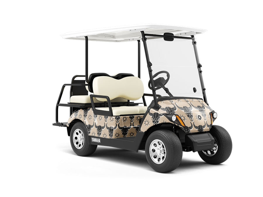 Black Buffalo Halloween Wrapped Golf Cart