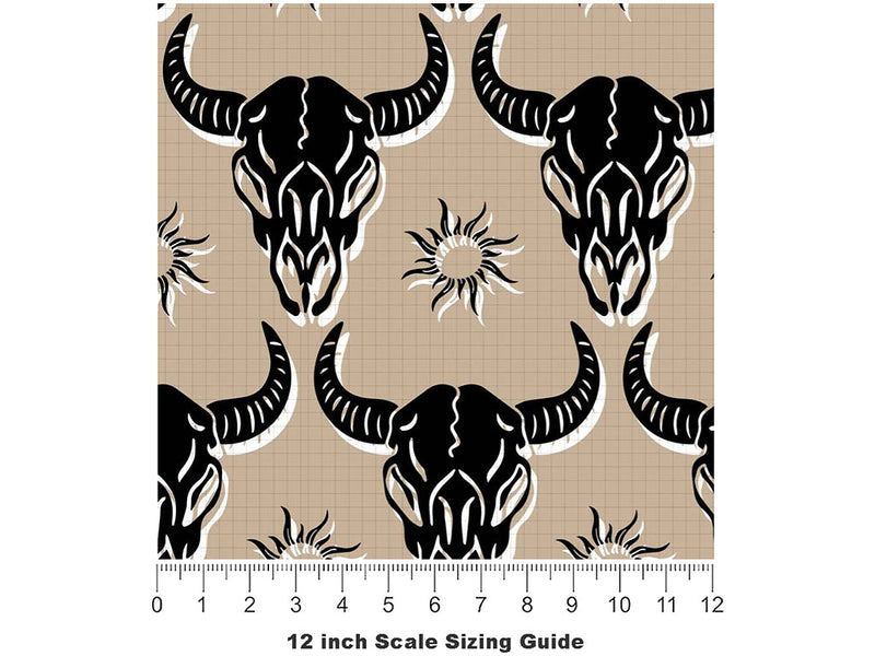 Black Buffalo Halloween Vinyl Film Pattern Size 12 inch Scale~Rwraps Black Buffalo Halloween Sizing Chart~2