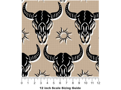 Black Buffalo Halloween Vinyl Film Pattern Size 12 inch Scale~Rwraps Black Buffalo Halloween Sizing Chart~2