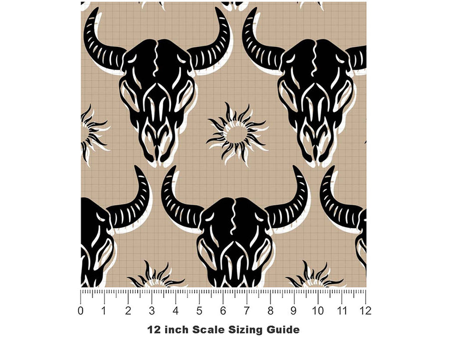 Black Buffalo Halloween Vinyl Film Pattern Size 12 inch Scale~Rwraps Black Buffalo Halloween Sizing Chart~2