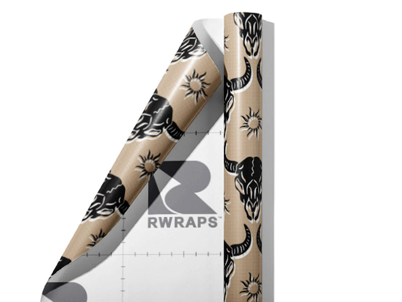 Black Buffalo Halloween Wrap Film Sheets~Rwraps Series 914 Black Buffalo Halloween Scrolled Sheet~3