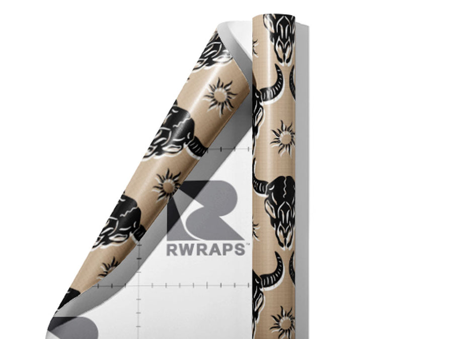 Black Buffalo Halloween Wrap Film Sheets~Rwraps Series 914 Black Buffalo Halloween Scrolled Sheet~3