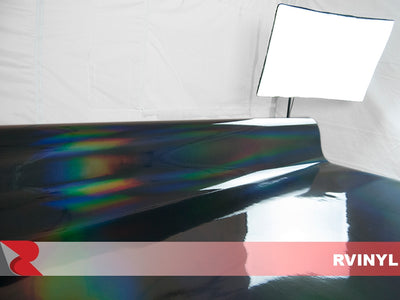 Black Holographic Chrome Vinyl Photo Shoot